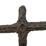 Dramatic Old Folk Art Very Heavy Soldered Iron Cross