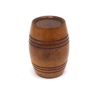 Lovely 19th C. Treen Barrel Shaped Box
