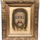 Naive Signed 1938 Oil on Linen Veronica's Veil Painting