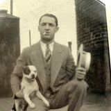 Man in Suit with Bulldog, Great Old Photo Pocket Mirror