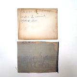 Rare Pair: Cowboy, Dog, Horses (and a Flaw), Early 1900s Cyanotype on Silk and  Albumen Print From Same Negative
