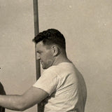 Young Boxers in Ring with Trainers, Cinematic Feeling c. 1950s Glossy Snapshot