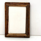 Antique Miniature Tramp Art Frame with 19th Century Ink and Graphite Portrait