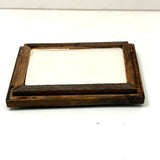 Antique Miniature Tramp Art Frame with 19th Century Ink and Graphite Portrait