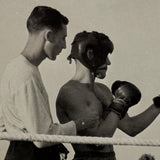 Young Boxers in Ring with Trainers, Cinematic Feeling c. 1950s Glossy Snapshot