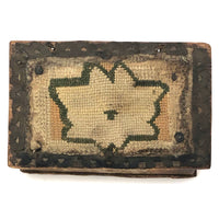 Charming Hybrid: Early 19th C. Painted Box with Folk Art Needlepoint Cover