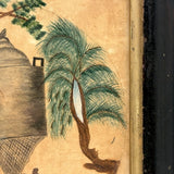 Four Faces: "Mysterious Urn" with Hidden Silhouettes Signed Painted by Eliza R. Stone, 75 Years Old in 1892