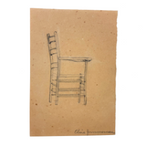 Elsie Zimmerman's Full of Character Graphite Chair Drawing, c. 1930s