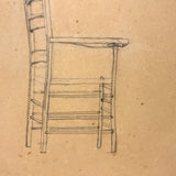 Elsie Zimmerman's Full of Character Graphite Chair Drawing, c. 1930s