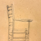 Elsie Zimmerman's Full of Character Graphite Chair Drawing, c. 1930s
