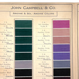 John Campbell Co. Camel Dyes for Cotton, Antique 86 Color Samples on Thread