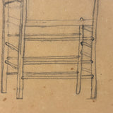Elsie Zimmerman's Full of Character Graphite Chair Drawing, c. 1930s