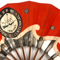 Striking 1960 Japan-US Centennial Japan Tourist Assoc. Double-sided Fan