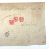 Berries, Cherries, Legs, Cat, Very Sweet Double-sided 19th C. Graphite and Watercolor Drawing