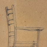 Elsie Zimmerman's Full of Character Graphite Chair Drawing, c. 1930s