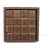 Antique Wooden Game of Fifteen in Jointed Tray