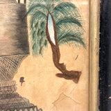 Four Faces: "Mysterious Urn" with Hidden Silhouettes Signed Painted by Eliza R. Stone, 75 Years Old in 1892