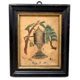 Four Faces: "Mysterious Urn" with Hidden Silhouettes Signed Painted by Eliza R. Stone, 75 Years Old in 1892