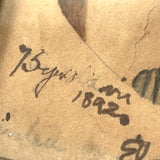 Four Faces: "Mysterious Urn" with Hidden Silhouettes Signed Painted by Eliza R. Stone, 75 Years Old in 1892
