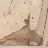 Portrait of Smoking Man, Fine 19th C. John Henry Sylvester British Watercolor Drawing