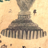 Four Faces: "Mysterious Urn" with Hidden Silhouettes Signed Painted by Eliza R. Stone, 75 Years Old in 1892