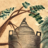 Four Faces: "Mysterious Urn" with Hidden Silhouettes Signed Painted by Eliza R. Stone, 75 Years Old in 1892