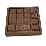 Antique Wooden Game of Fifteen in Jointed Tray