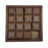 Antique Wooden Game of Fifteen in Jointed Tray