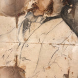 Portrait of Smoking Man, Fine 19th C. John Henry Sylvester British Watercolor Drawing