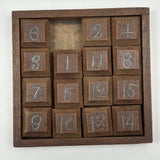 Antique Wooden Game of Fifteen in Jointed Tray