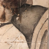 Portrait of Smoking Man, Fine 19th C. John Henry Sylvester British Watercolor Drawing