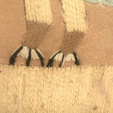 Wonderful Early 19th C. American Embroidery of Bird on Laid in Early Frame and Glass