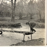 Precarious Bridge, Stick in Hand, Poetic and Existential Feeling Velox Snapshot, Sardinia, 1928