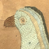 Wonderful Early 19th C. American Embroidery of Bird on Laid in Early Frame and Glass