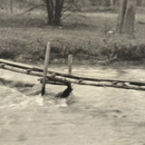 Precarious Bridge, Stick in Hand, Poetic and Existential Feeling Velox Snapshot, Sardinia, 1928