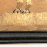 Wonderful Early 19th C. American Embroidery of Bird on Laid in Early Frame and Glass