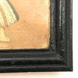 Wonderful Early 19th C. American Embroidery of Bird on Laid in Early Frame and Glass