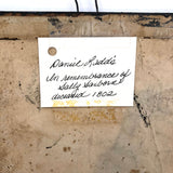 Wonderful Early 19th C. American Embroidery of Bird on Laid in Early Frame and Glass