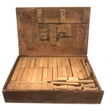 Terrific, Large 19th C. Building Blocks Set with Wonderful Box Lid Repairs