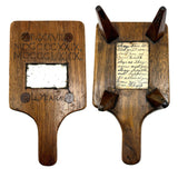 1929 50th Birthday Love Token Mirror with Feet and Handwritten Message on the Underside