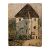Moody 1939 French Watercolor of Chateau in Countryside