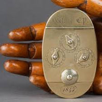Book Shaped Brass Folk Art / Trench Art Snuff Box with Combination Lock Dials
