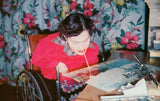 Nyla Gladine Thompson, Mouth Painter, c. 1950s Original Oil Painting on Postcard