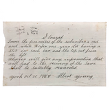 Strayed Heifer Reward Note, York, Maine, 1868