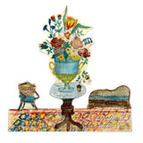 Flowers, Urn, Chair, Chaise, Rug, Wonderful 19th Century Watercolor Cutout
