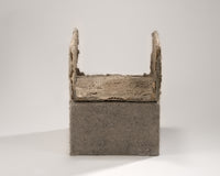 Wonderfully Sculptural Primitive Green Painted Wooden Stool