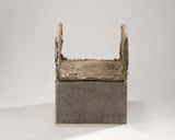 Wonderfully Sculptural Primitive Green Painted Wooden Stool