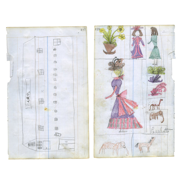 Carlotta M. Huse, Untitled (127-128), Double-sided Drawing