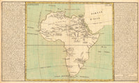 Wonderful Large 1817 Hand-drawn Ink and Watercolor Map of Africa by Lucy Davis