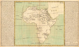 Wonderful Large 1817 Hand-drawn Ink and Watercolor Map of Africa by Lucy Davis